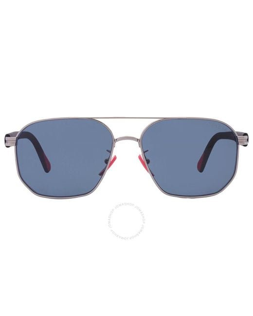 Moncler Flaperon Blue Navigator Sunglasses Ml0242-h 14v 56 for men