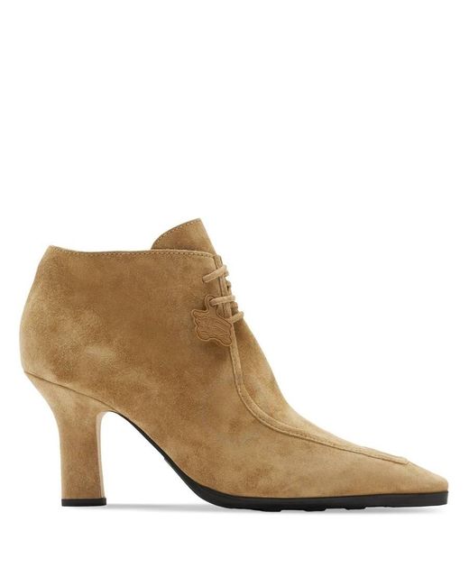 Burberry Brown Ladies Jute Suede Lace-Up Booties, Brand Size 37 Us