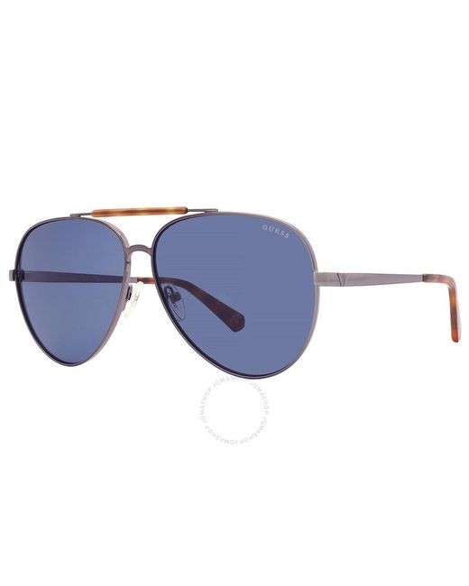 Guess Blue Pilot Sunglasses Gu5209 08v 61
