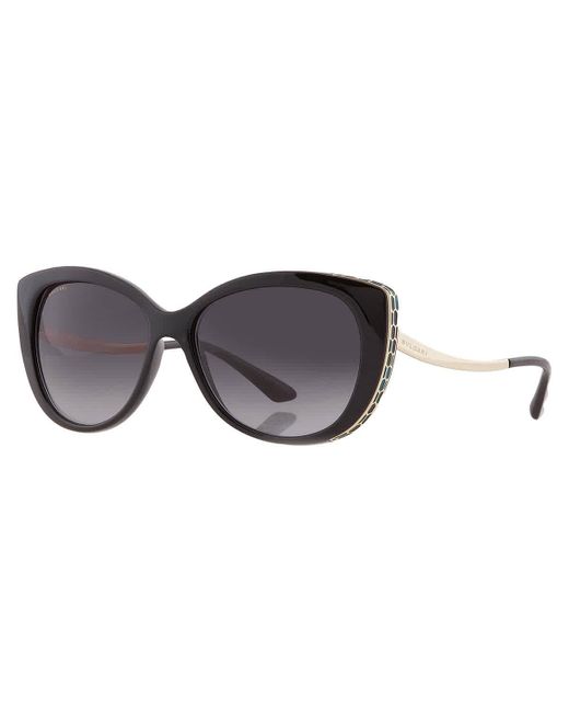 BVLGARI Black Grey Gradient Cat Eye Sunglasses Bv8178 9018g 57