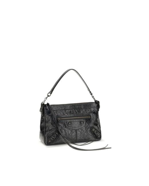 Balenciaga Black City Moto Shoulder Bag for men
