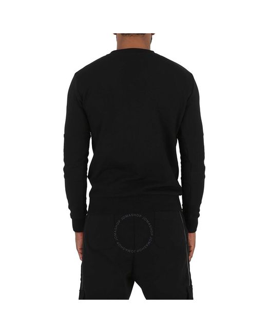Balmain Black Reflective Logo Print Cotton Sweatshirt for men