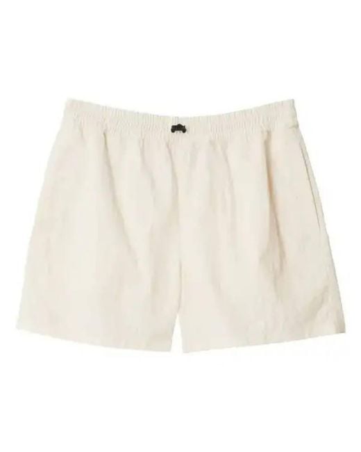 Burberry White Ekd Embroidered Nylon Shorts, Brand Size 8 Us