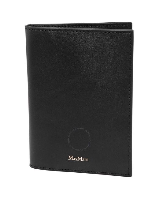 Max Mara Black Abilita Leather Flap Wallet