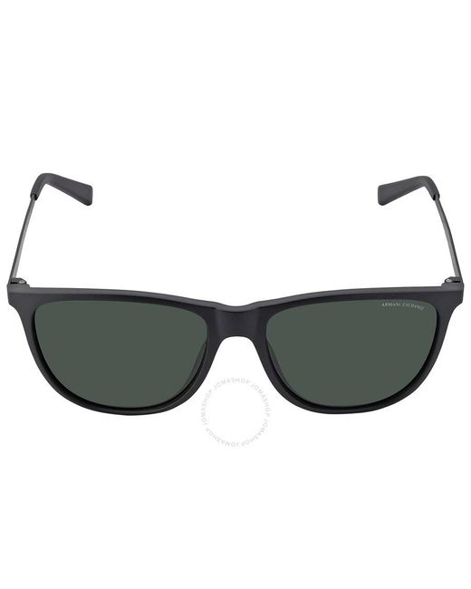Armani Exchange Grey Green Square Sunglasses Ax4047sf 807871 57 for men