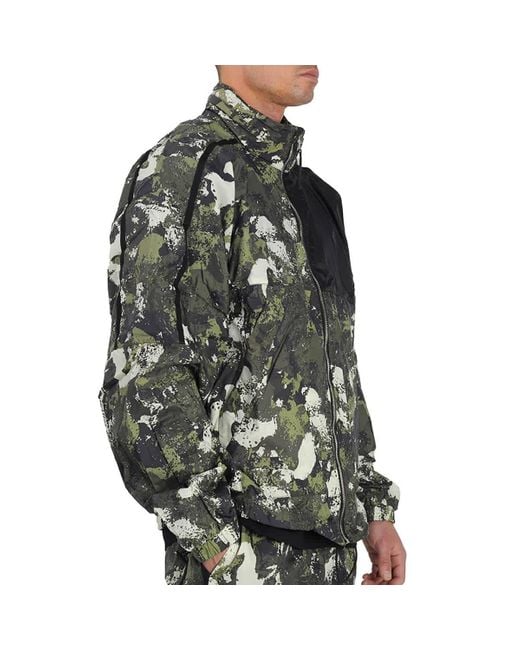 Marcelo Burlon Gray Camouflage-print Logo Windbreaker for men