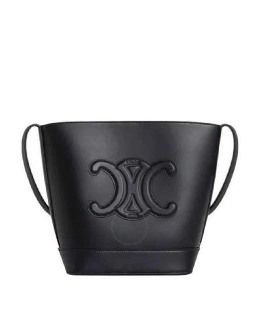 Céline Black Triomphe Cuir Bucket Bag