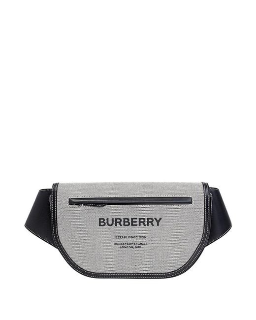 Burberry Gray Horseferry Print Olympia Belt Bag for men