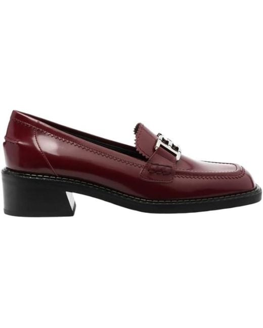 Bally Red Ellyane 35 Leather Loafers, Brand Size 36 Us