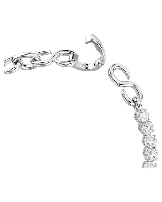 Swarovski Metallic Matrix Rhodium Plated Round Cut Bracelet for men
