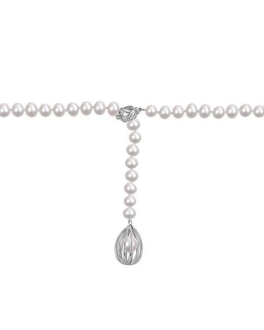 Amour Metallic 7-7.5 Mm Freshwater Cultured Pearl Drop Necklace for men