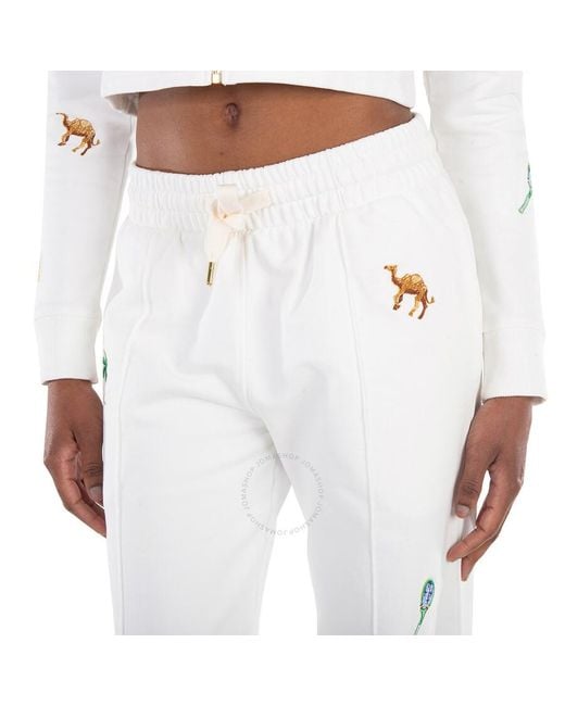 Casablanca White Engraved-Logo Drawstring Cotton Track Pants