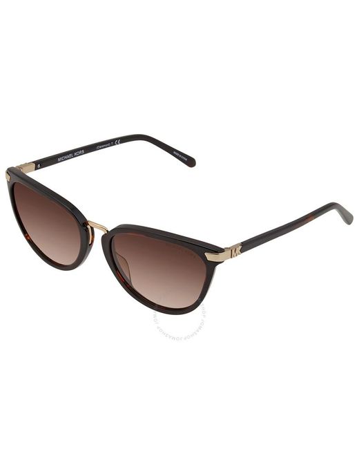 Michael Kors Brown Claremont Smoke Gradient Cat Eye Sunglasses Mk2103 378113 56