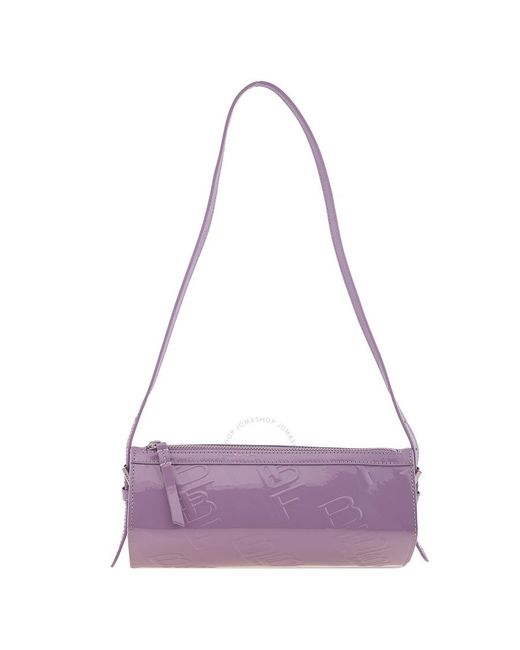 By Far Purple Karo Embossed Shoulder Bag