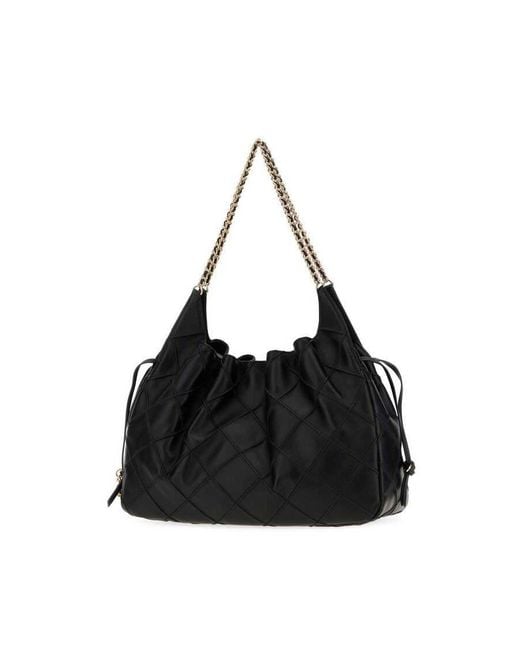 Tory Burch Black Nappa Leather Large Fleming Shopping Bag Borse A Mano