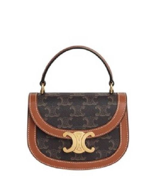 Céline Black Mini Besace Clea With Logo Print