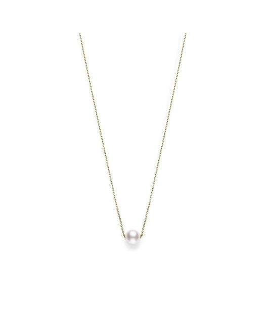 Mikimoto Metallic Akoya Pearl Pendant Necklace With 18k Yellow Gold 8mm A+ Grade for men