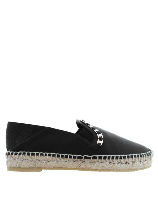 Ferragamo Black Vara Chain Leather Espadrilles