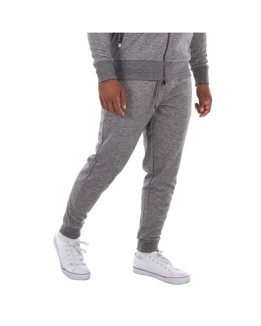 Boss Gray Striped Cuff Drawstring Sweatpants for men