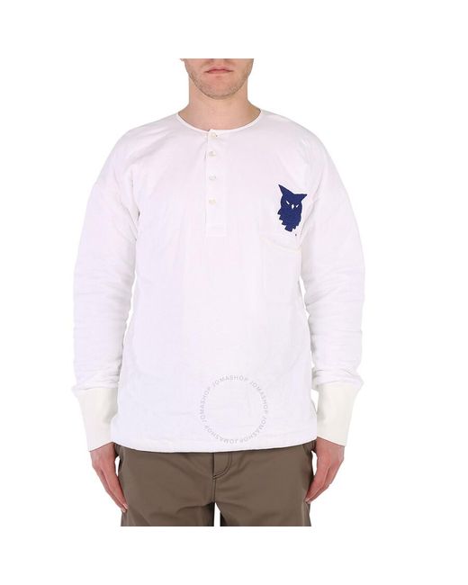 MM6 by Maison Martin Margiela White Maison Margiela Bird Embroidered Long Sleeve Shirt for men