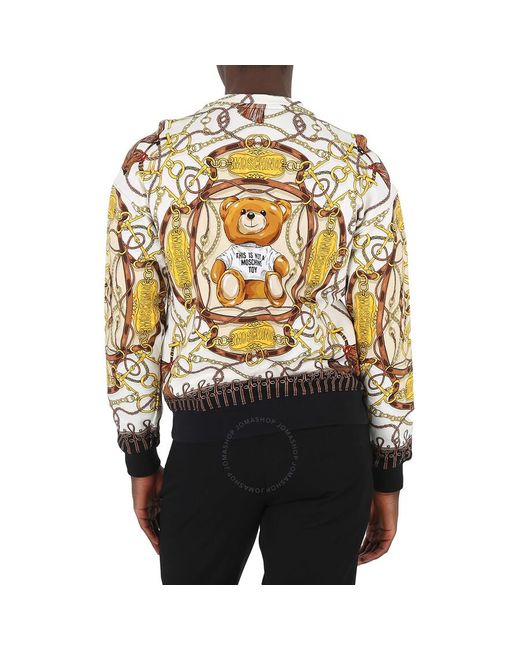 Moschino Metallic Military Teddy Cotton Jacquard Sweatshirt for men