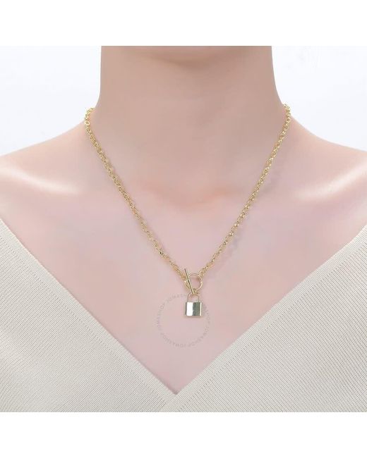 Rachel Glauber Metallic 14k Gold Plated Locket Charm Necklace
