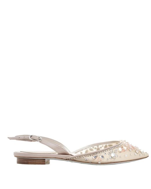 Rene Caovilla Natural Cinderella Slingback Flats, Brand Size 36.5 Us