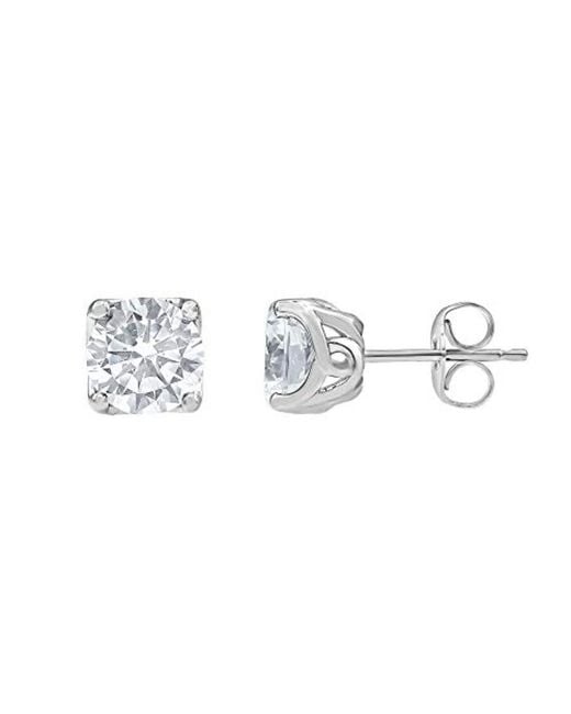 Brilliant Diamond Metallic 14Kt 3.00 Carat Round Cut Lab Grown Diamond Stud Earrings For