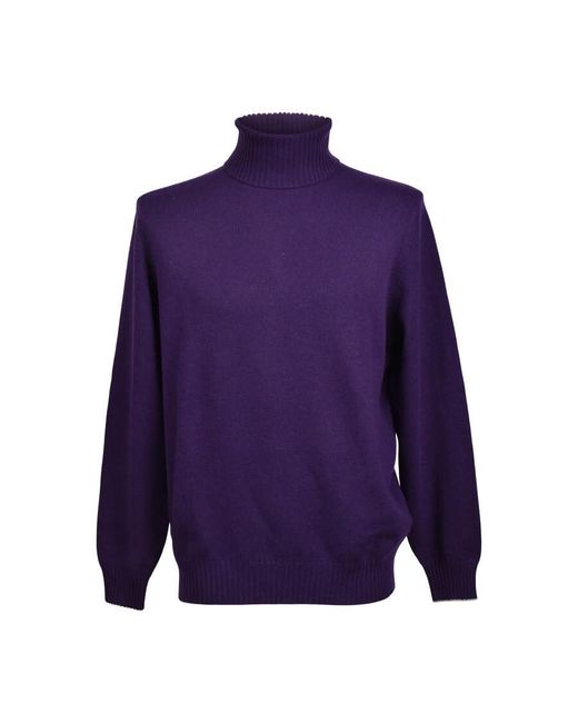 Brunello Cucinelli Purple Cashmere Turtleneck Sweater, Brand Size 54 (Us for men