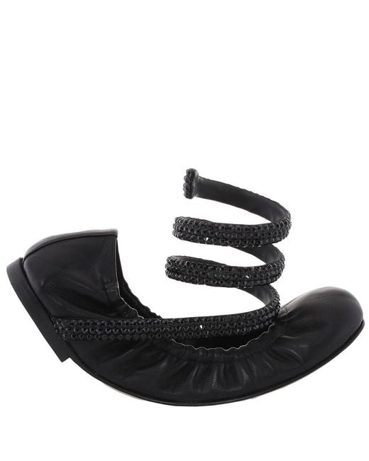 Rene Caovilla Black Rene Caovilla Cleo 10 Crystal Ballerinas