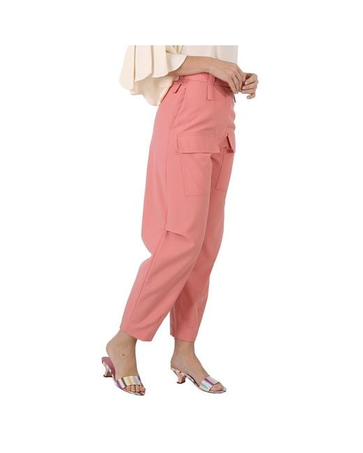 Stella McCartney Red Harem Cargo Trousers, Brand Size 36 (Us Size 4)