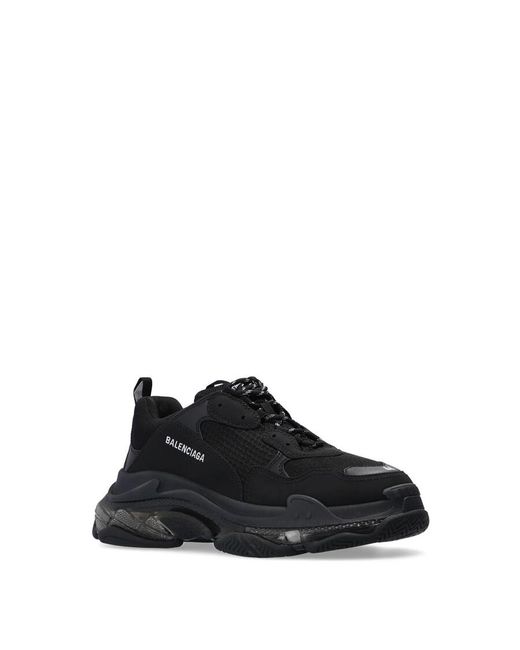 Balenciaga Men's Black Triple S Lace-Up Sneakers, Brand Size 41 Us