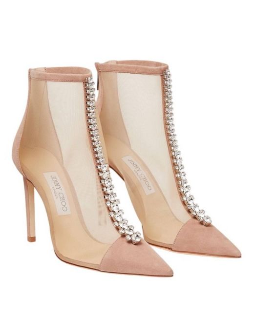 Jimmy Choo Natural Bing 100 Mesh Ankle Boots, Brand Size 40 Us