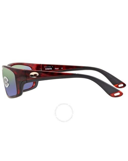 Costa Del Mar Jose Green Mirror Polarized Glass Rectangular Sunglasses Jo 10 Ogmglp 62 for men