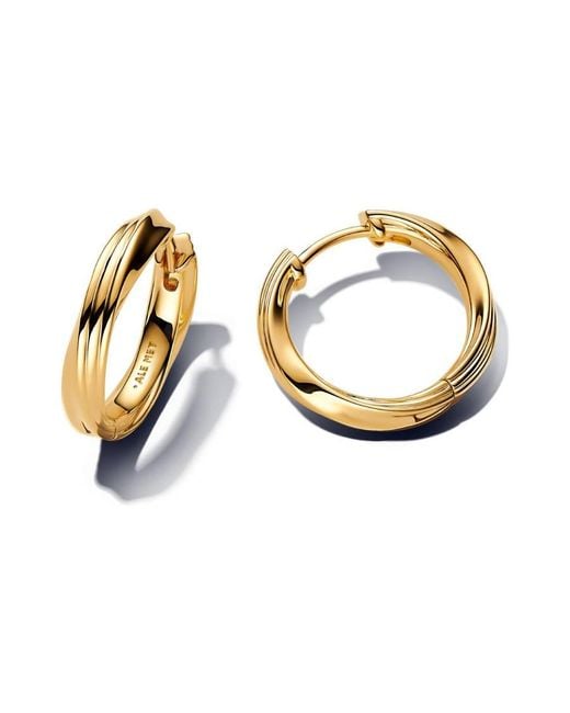 Pandora Metallic Twisted Hoop Earrings