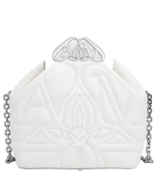 Alexander McQueen White The Seal Box Crossbody Bag