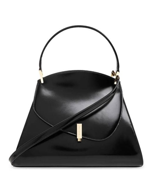 Ferragamo Black Prisma M Geometric Handbag