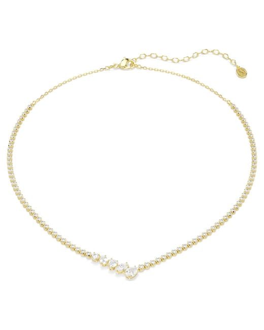 Swarovski Metallic Mesmera Necklace, Mixed Cuts, 18K Finish