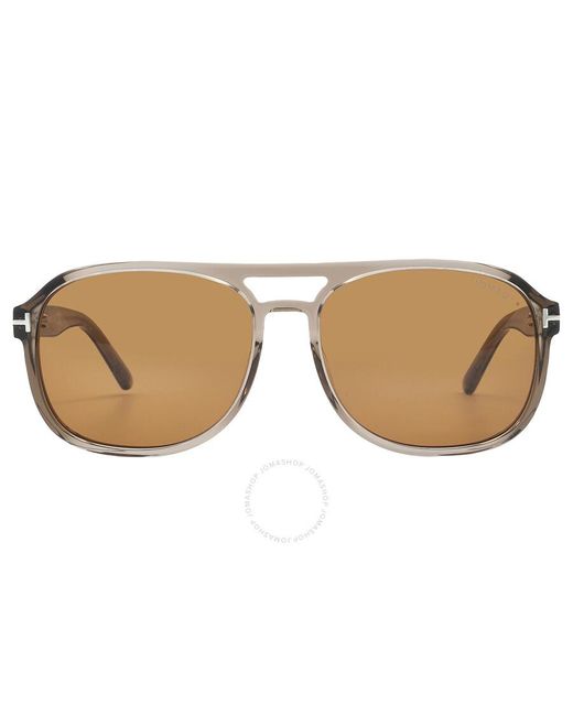 Tom Ford Rosco Brown Pilot Sunglasses Ft1022 45e 58 for men