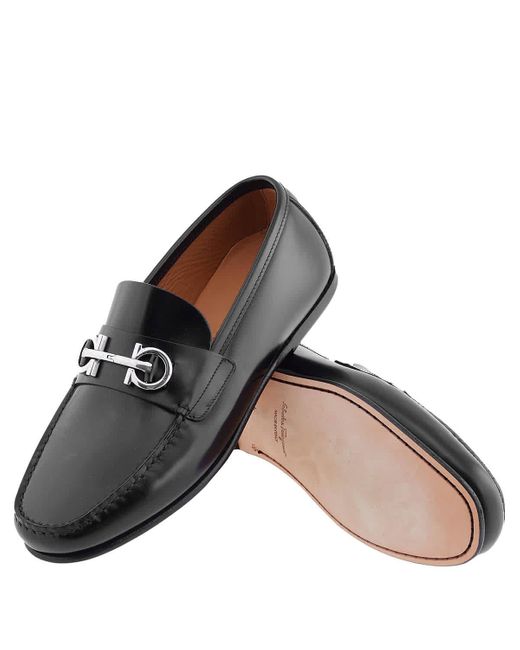 Ferragamo Brown Galileo Gancini Ornament Slip-on Loafers for men