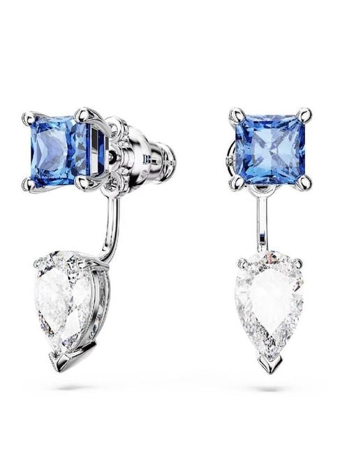 Swarovski Blue Mesmera Mixed Cuts Earring Jackets