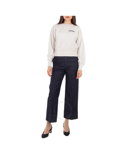 Max Mara Blue Dahlia Flared Denim Trousers, Brand Size 38 Us