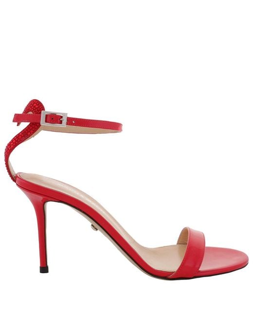 Mach & Mach Red Special Heart Leather Sandals