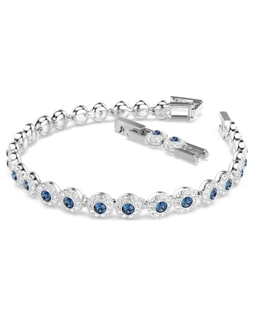 Swarovski Blue Una Angelic Rhodium Plated Tennis Bracelet