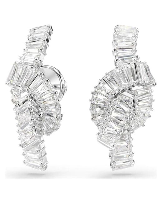 Swarovski Metallic Matrix Baguette Cut Crystal Earrings
