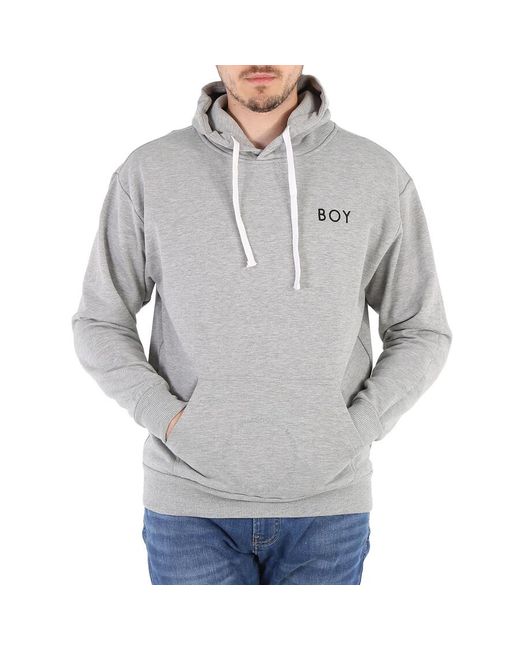 BOY London Gray Boy Reversible Logo Hoodie