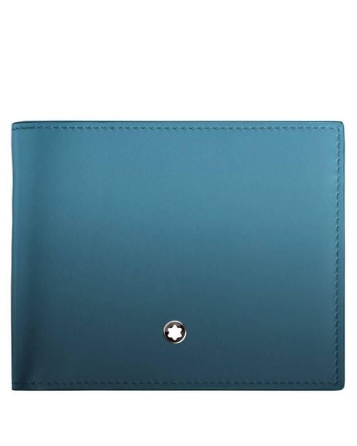Montblanc Blue Meisterstuck 6Cc Leather Wallet for men