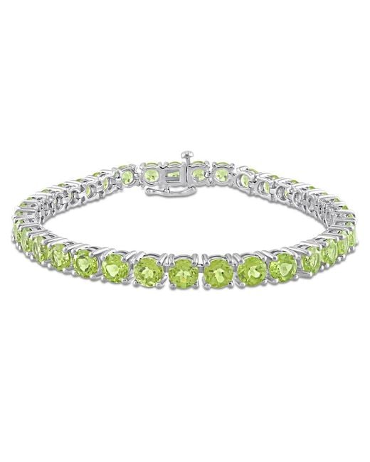 Amour Green 19 5/8 Ct Tgw Peridot Tennis Bracelet