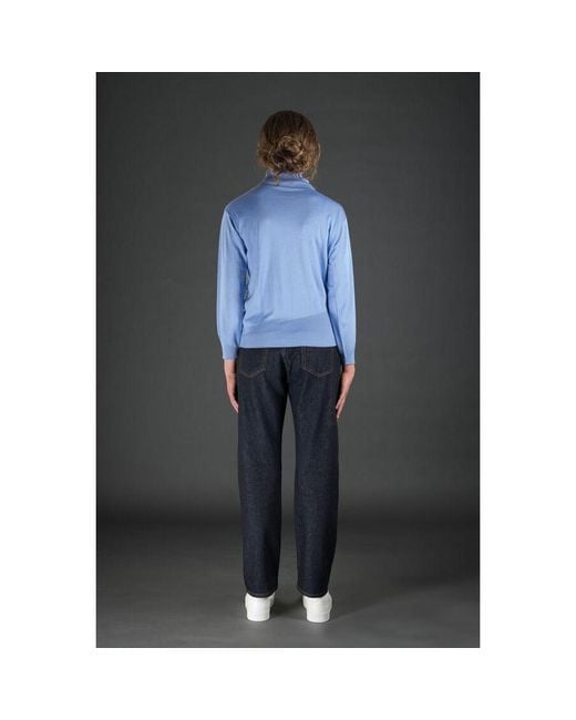 Moorer Blue Light Turtleneck Sweater