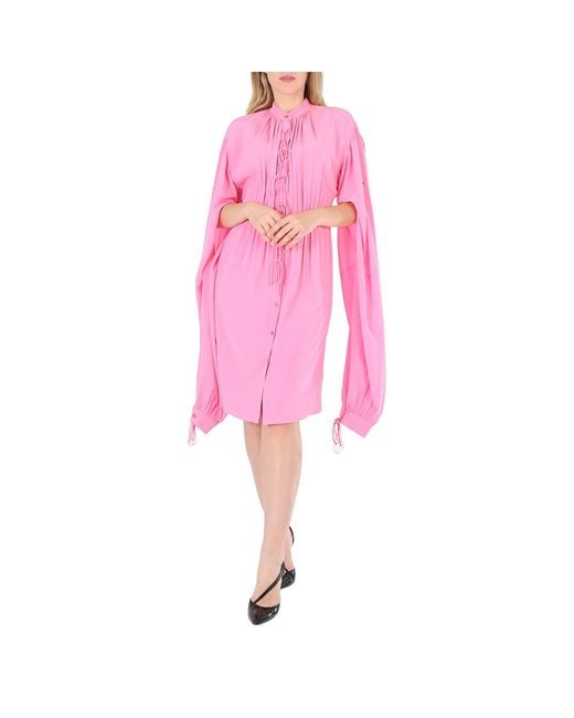 Burberry Pink Ladies Bubblegum Joyce Silk Dress, Brand Size 4 (Us